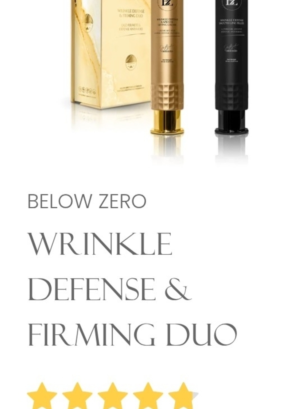 Below Zero Wrinkle Defense & Firming Duo - Gold & Black Set